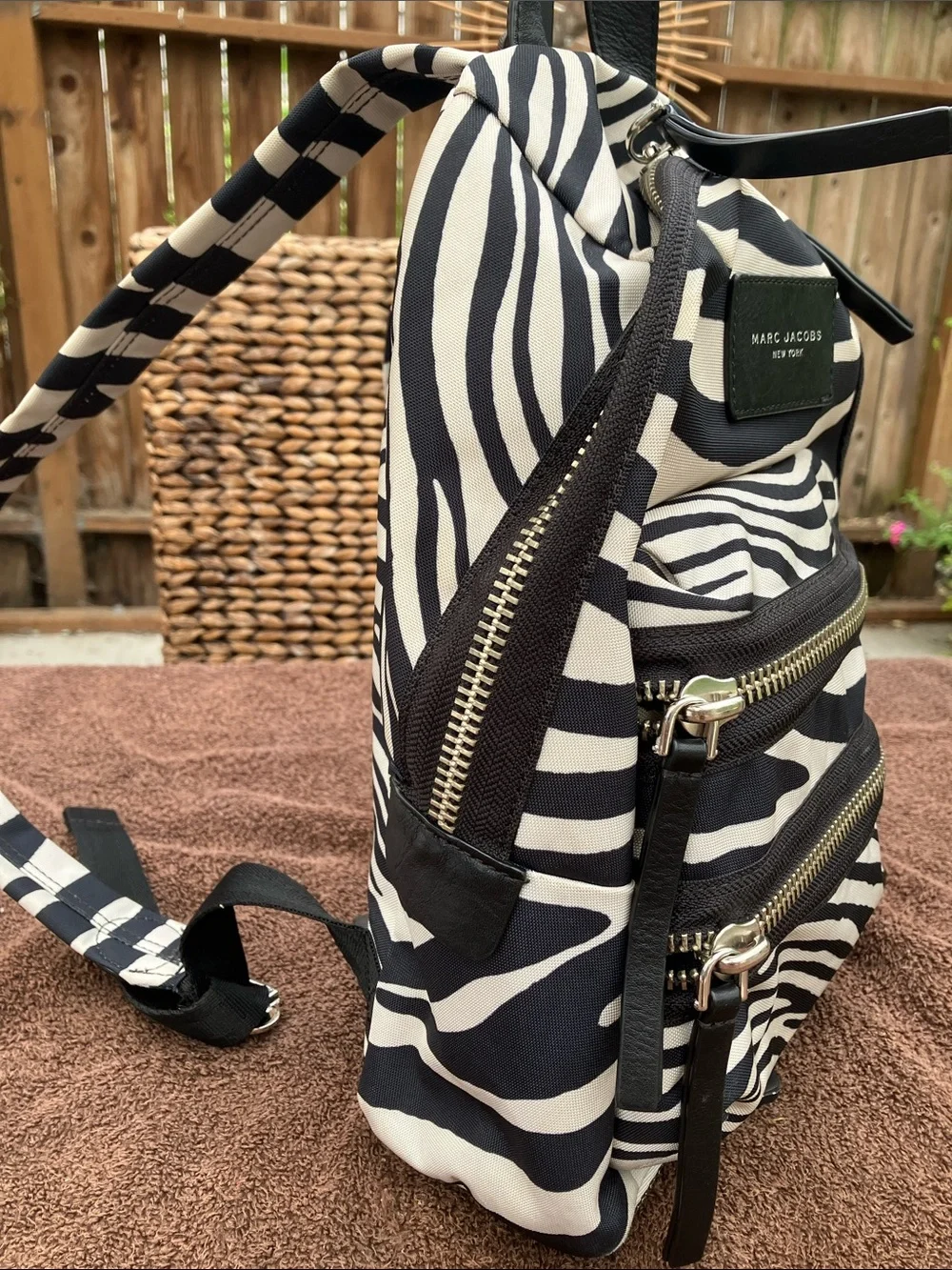 Marc Jacobs Zebra Print Biker Backpack